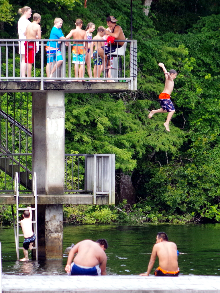 Child Jumping off the tower at Wakulla Springs