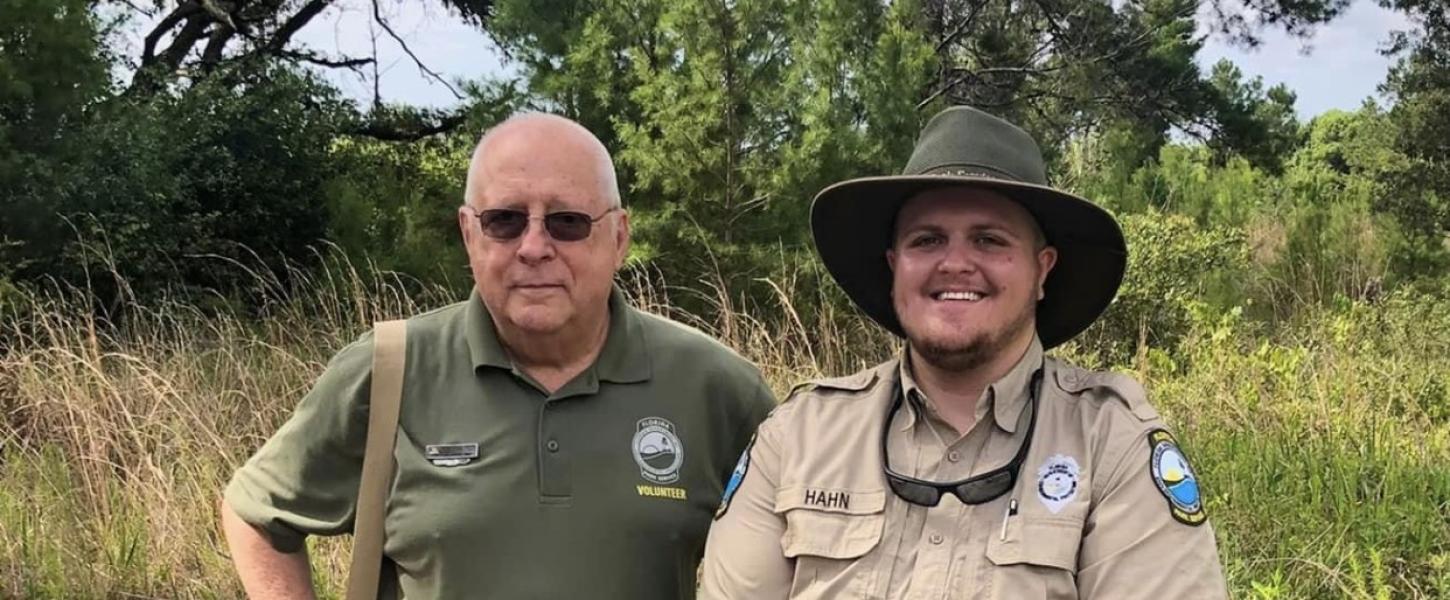 Don Philpott with Val Hahn at Rock Springs Run State Reserve.