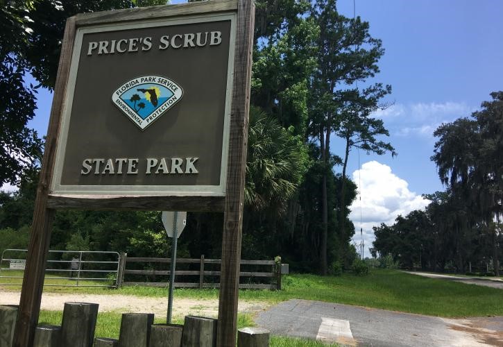 Price's Scrub State Park sign