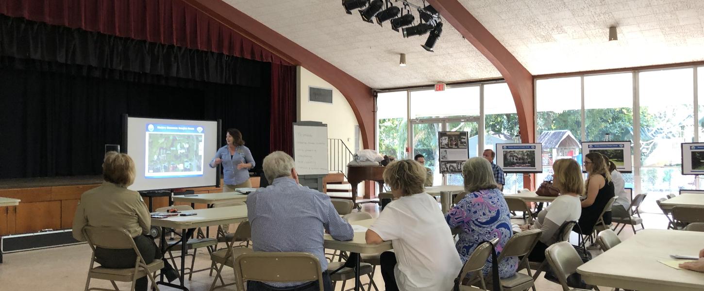 A group of citizens meet to discuss the future of the historic Marjory Stoneman Douglas House.