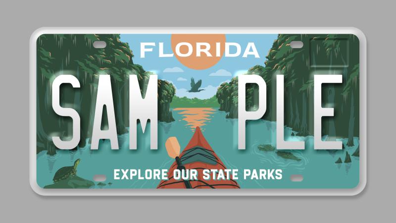 Sample specialty license plate supporting Florida State Parks.