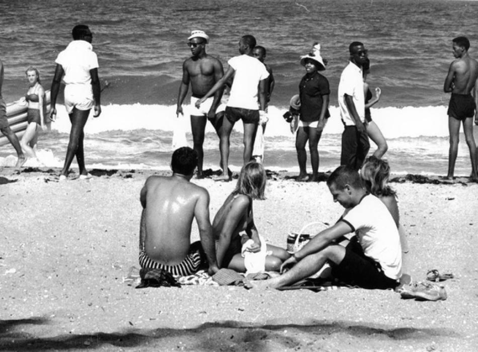 Civil Rights Demonstration 1961 at the beach near Fort Lauderdale, Fla.