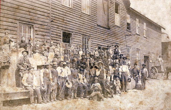 Historic group photo in front of the eagle pencil factory