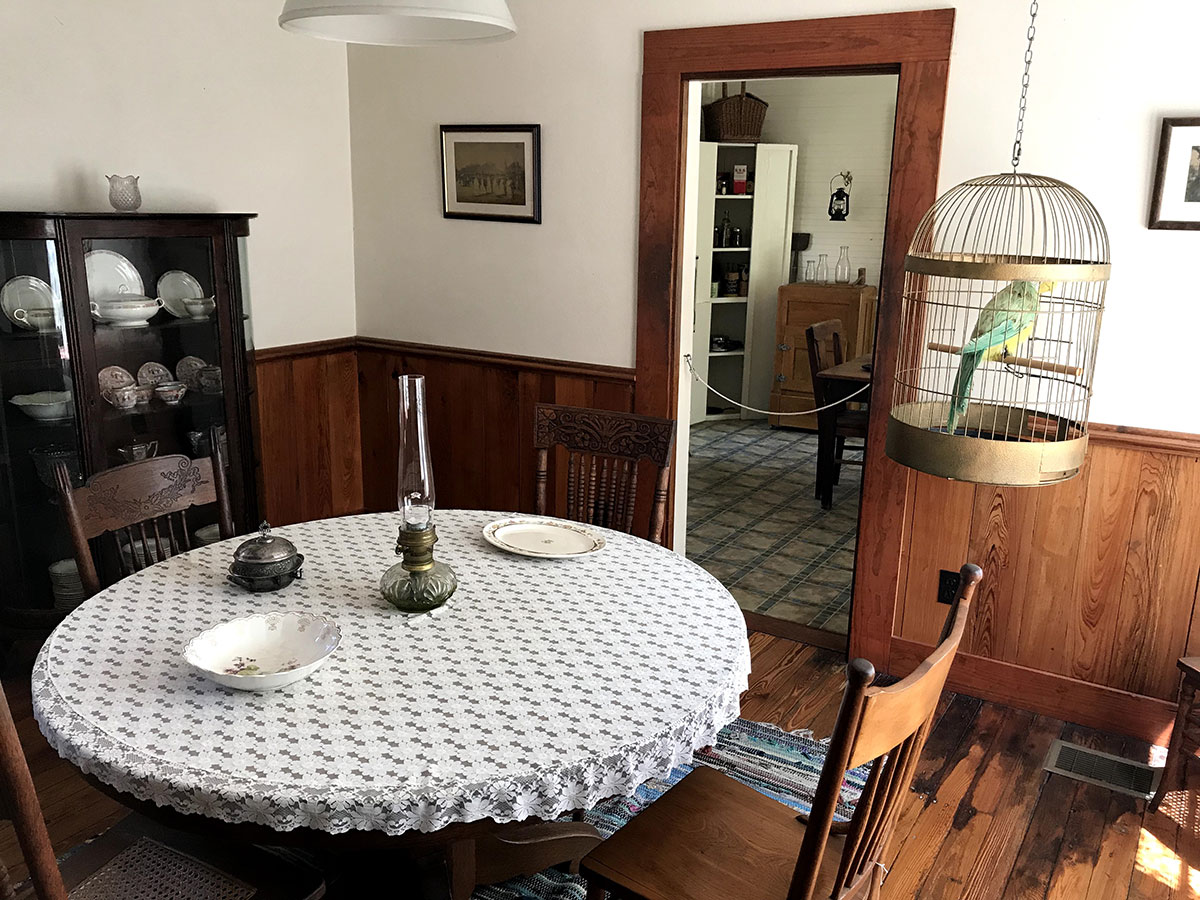 View of the dining room of the whitman house