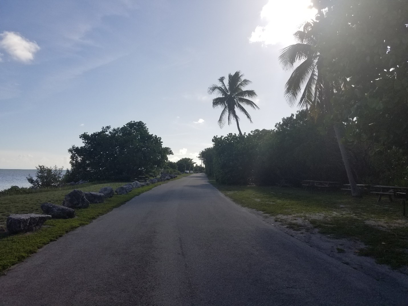Park drive heading to the campground before Hurricane Irma.