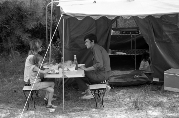 Family Picnicking at their campsite, circa 1967