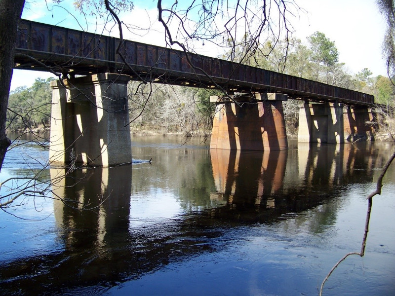 Image of railroad bridge crossing over the Suwannee River.