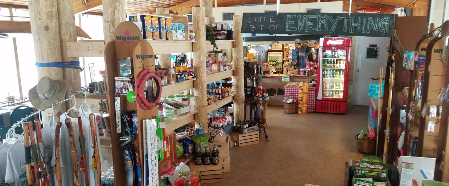 Tomoka State Park Camp Store with supplies that they sell in their store