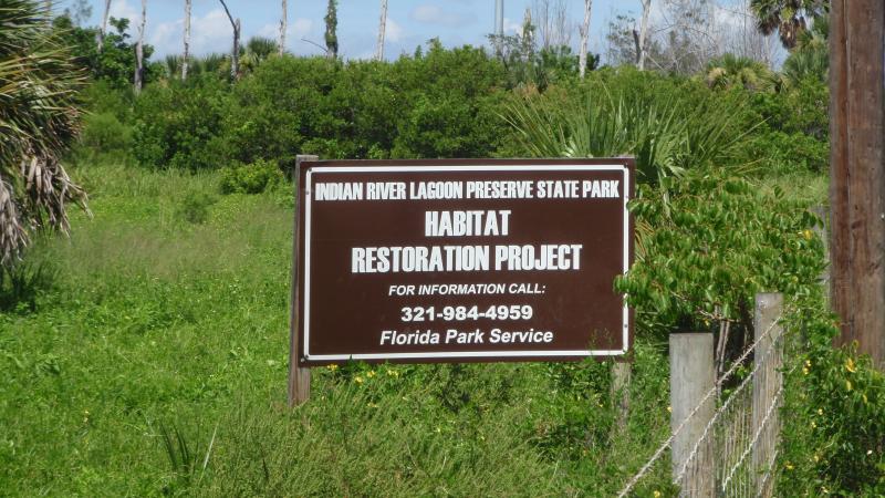 Metal sign of Restoration of the Indian River Lagoon