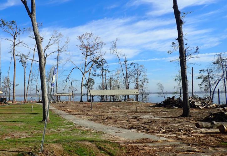 A current view of the day use area post hurricane recovery efforts.