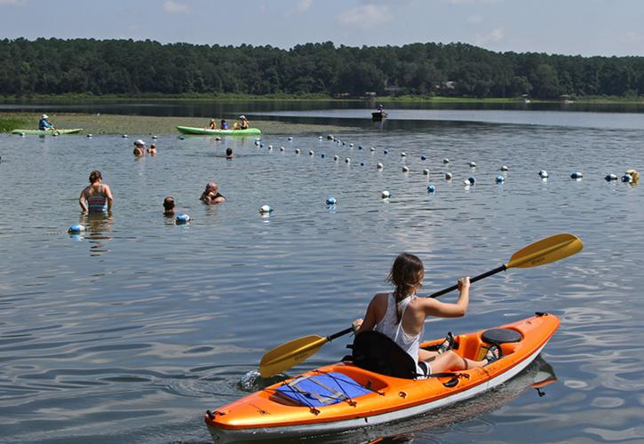 Kayakers and Swimmers