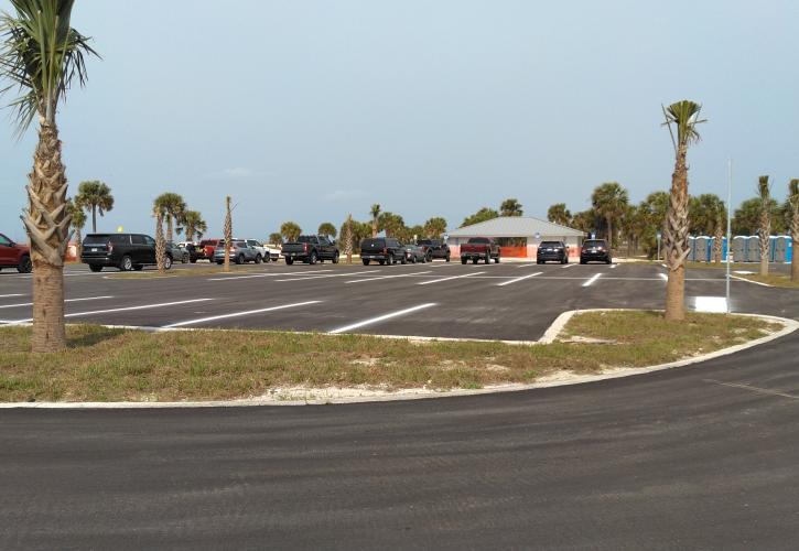 The completed lot at the Gulf Breeze day use area.