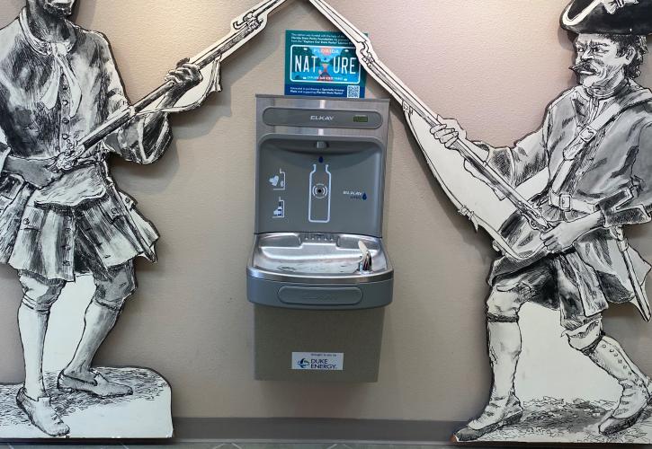Water bottle filling station installed at the museum at Fort Mose Historic State Park in St. Augustine, Fla.