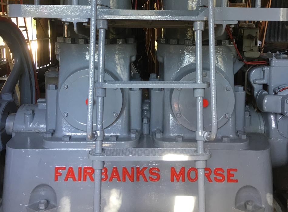 A view of the fairbanks-morse engine.