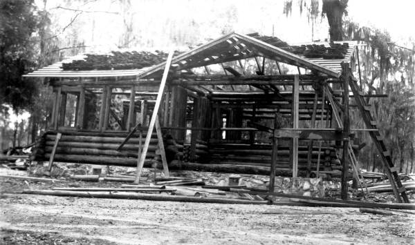 Guest cabin during construction by the CCC