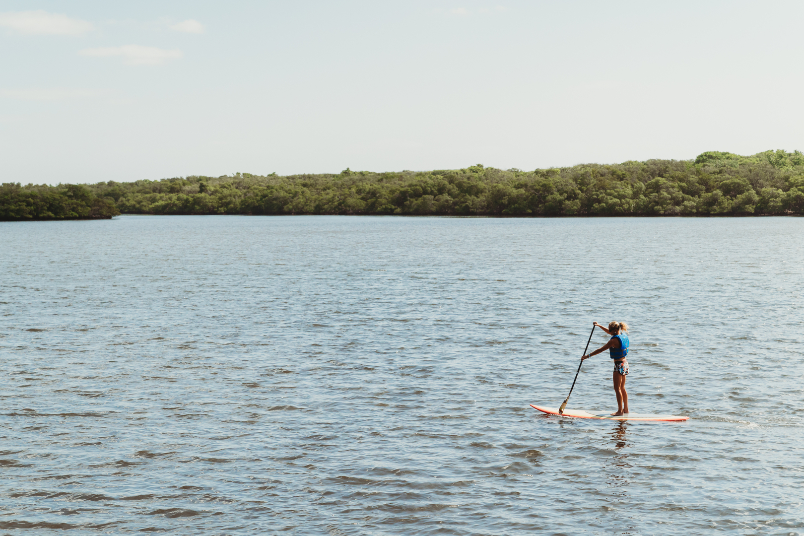 Paddleboarding on the water
