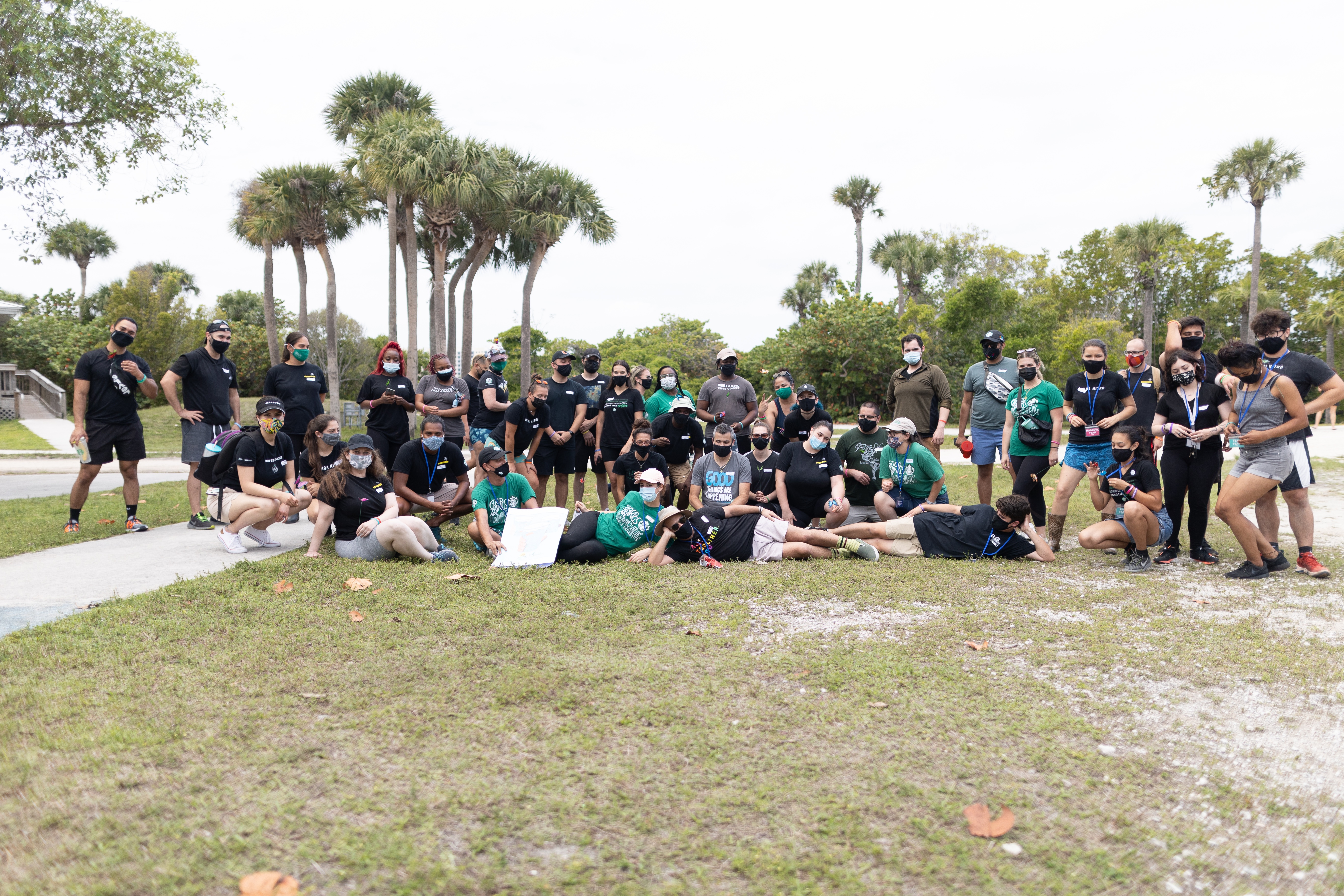 Volunteers from Starbucks come together at Oleta River State Park