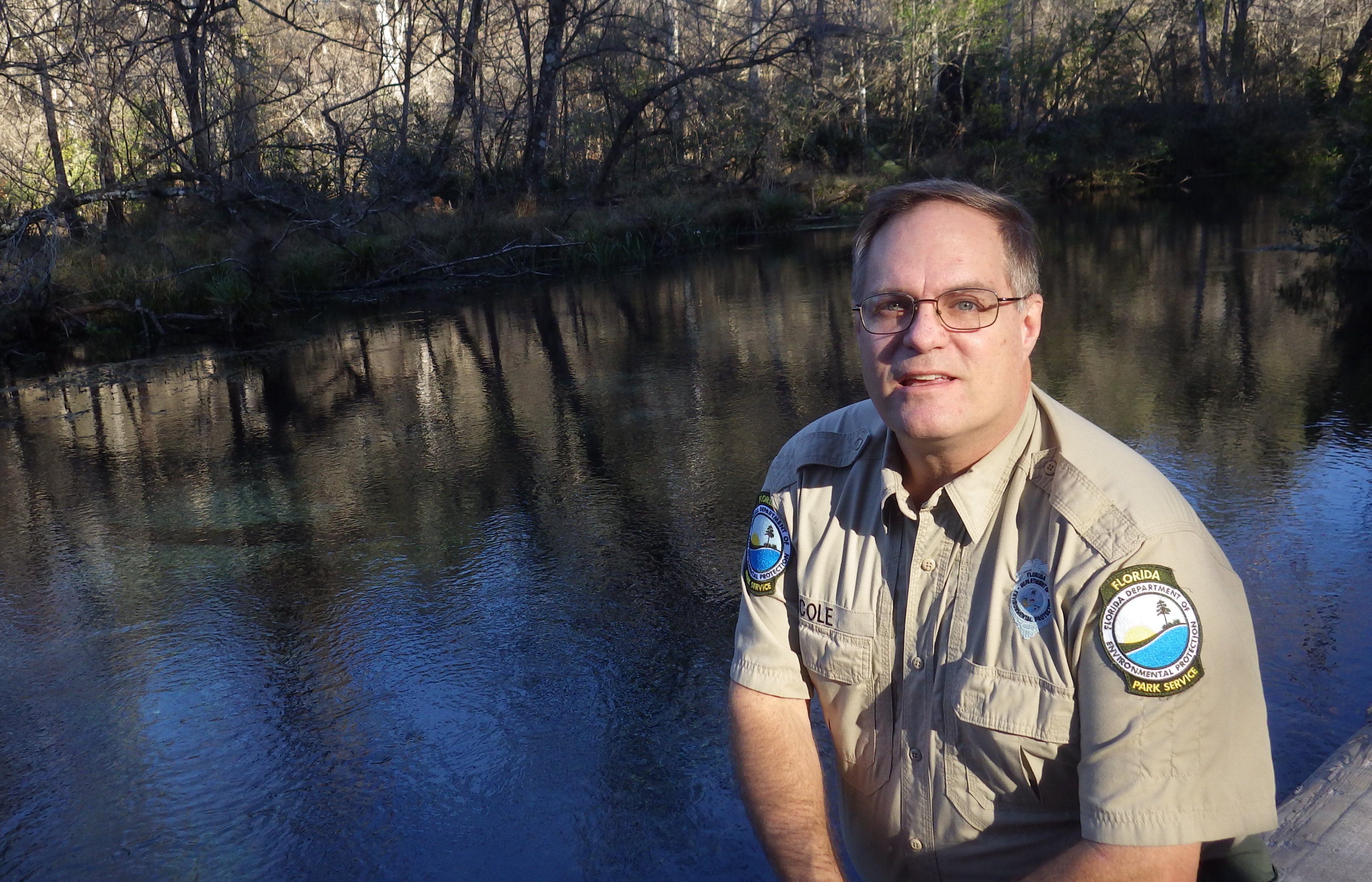 Photo of Sam Cole, biologist at Ichetucknee Springs State Park.