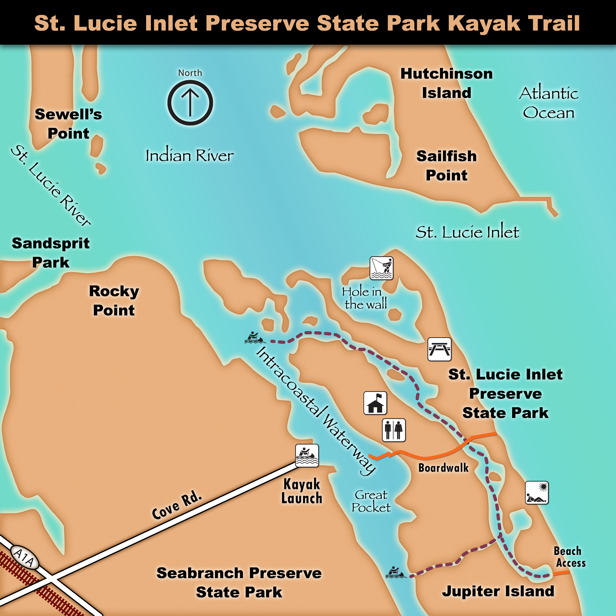 Map of the St. Lucie Kayak Trail