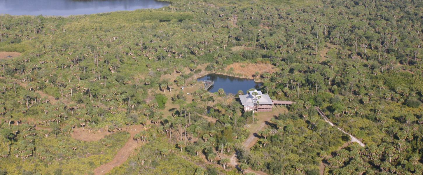 An aerial view of the Charlotte Harbor Environmental Center.