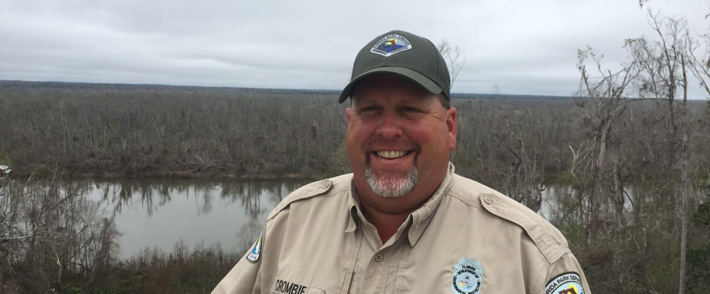 Park Ranger Rob Crombie Standing at the overlook of the Apalachicola River.