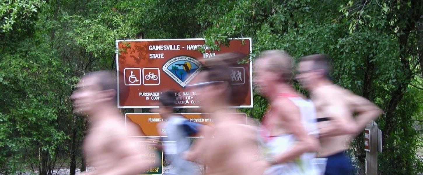 Group of runners on the Gainesville-Hawthorne State Trail