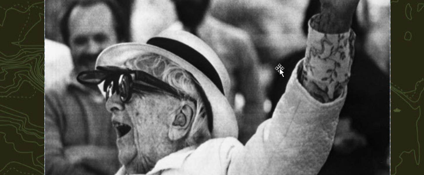 Marjory at the dedication of the Department of Natural Resources building that bears her name, 1981. Courtesy of the State Archives of Florida.