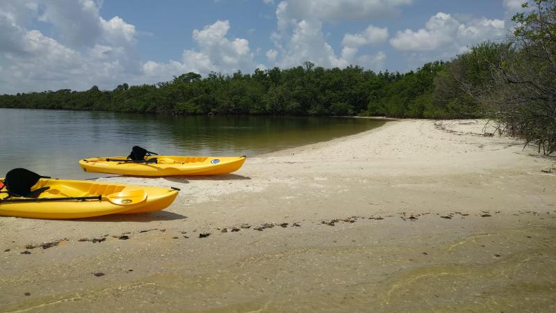 This is a photo of two kayaks on Munyon Island.