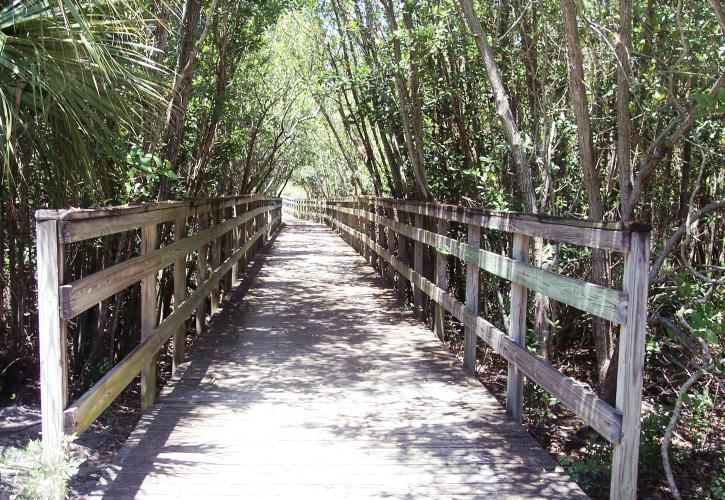 Covered walkway at Fort Pierce Inlet