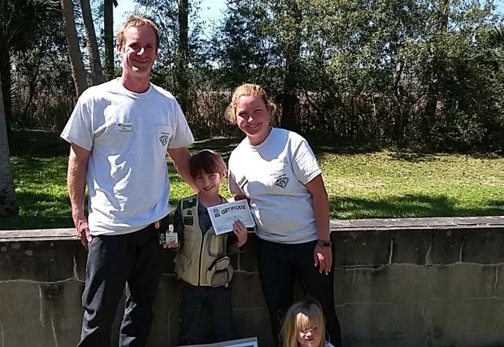 Hopf Family volunteering and member of the Junior Ranger