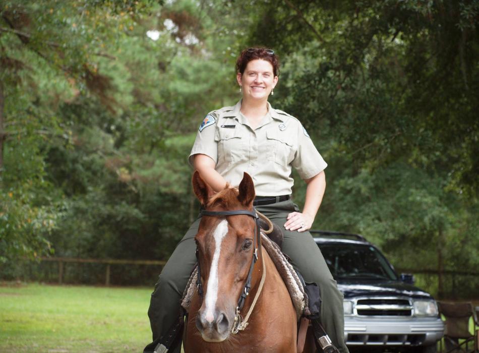 Cross Florida Greenway PSS Bre Ximenes on a horse