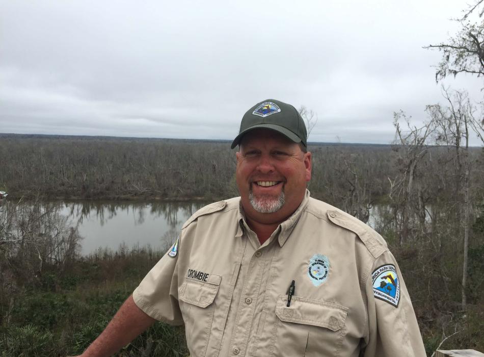 Park Ranger Rob Crombie Standing at the overlook of the Apalachicola River.