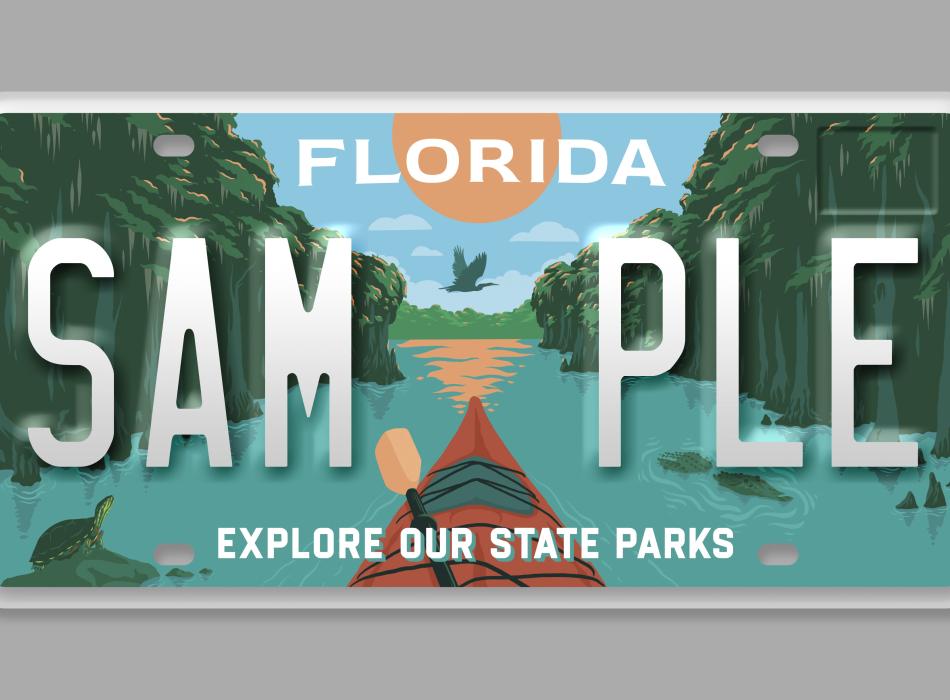 Sample specialty license plate supporting Florida State Parks.